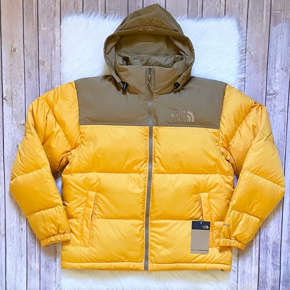 The North Face Men’s Eco Nuptse Jacket In Summit Gold Utility Brown - Picture 4 of 8